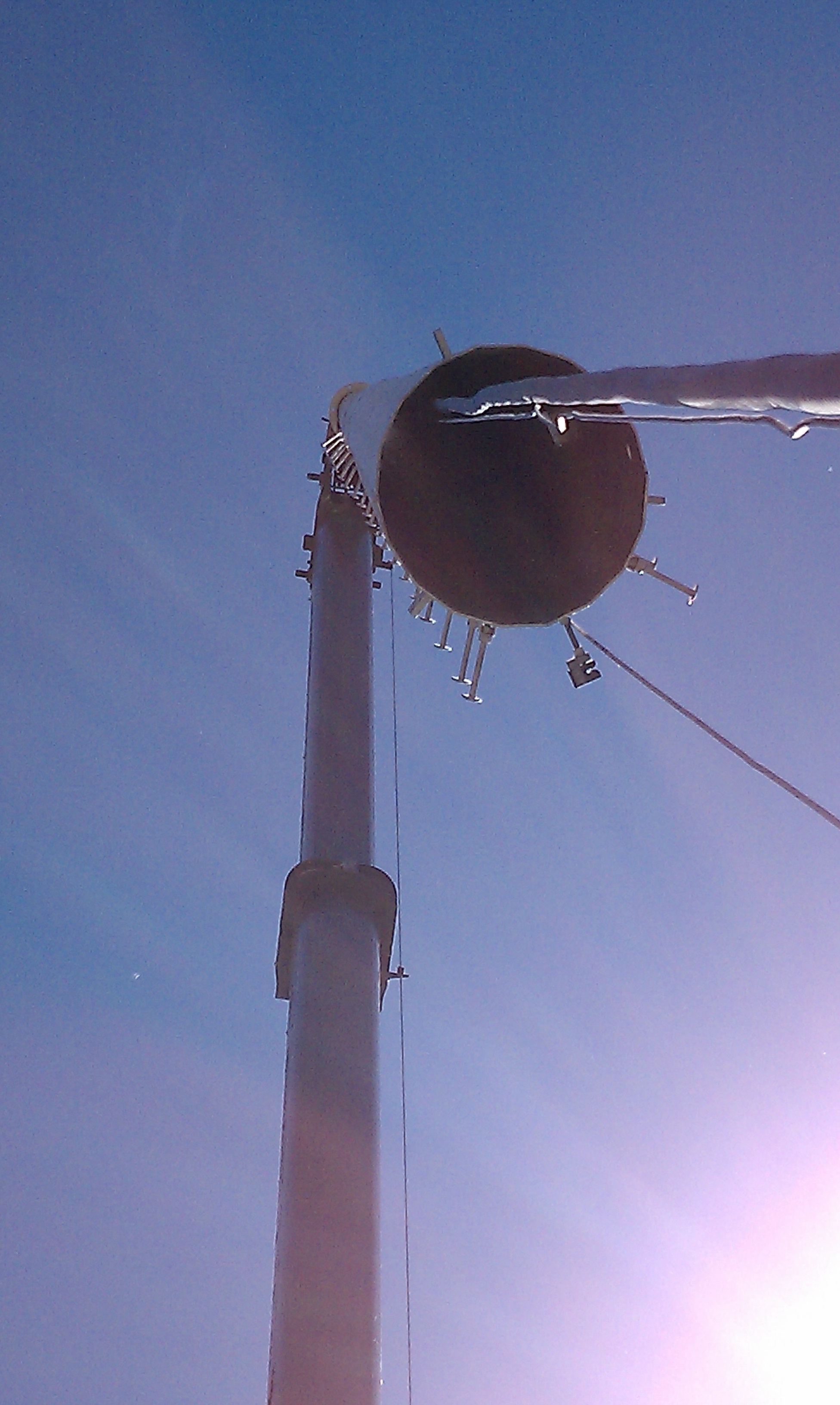 Wind turbine on cell tower